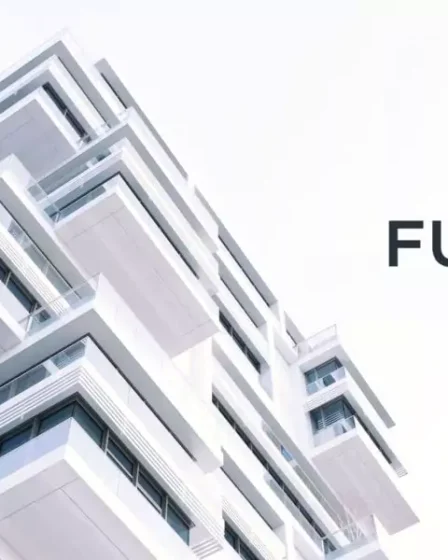 Modern multi-story building with the Fundrise logo superimposed on the image, symbolizing the company's connection to real estate investment.