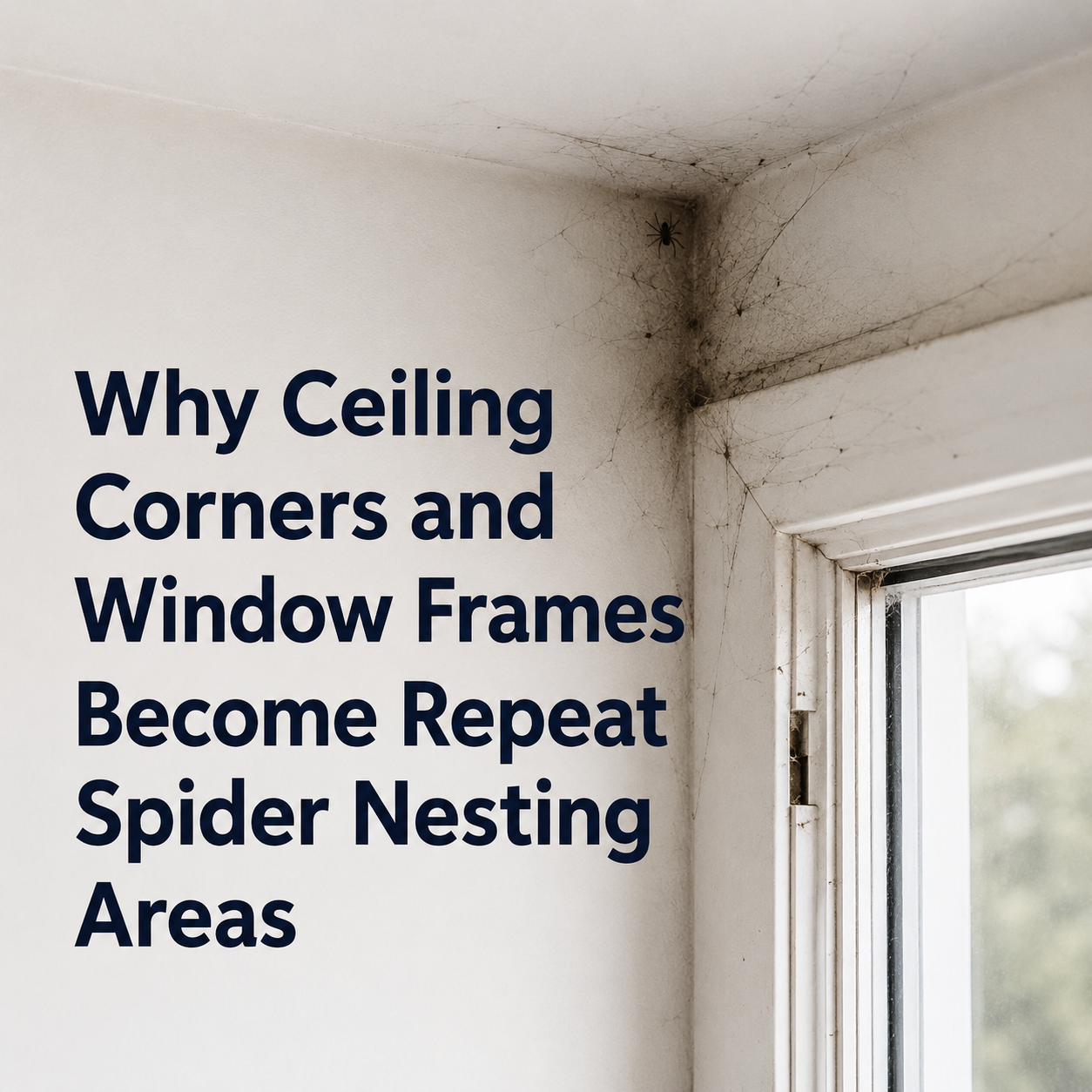 Why Ceiling Corners and Window Frames Become Repeat Spider Nesting Areas